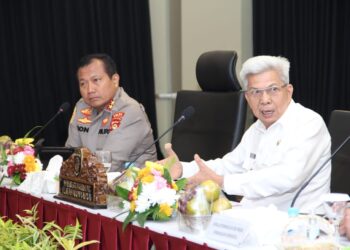 Kapolda  dan Wagub Sumsel Membahas Rancangan Permen ESDM Terkait Sumur Minyak Bumi di Semsel