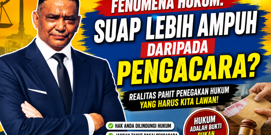 Ketika Suap Dianggap Lebih Ampuh Daripada Pengacara: Fenomena Rusaknya Kepercayaan Publik Terhadap Penegakan Hukum